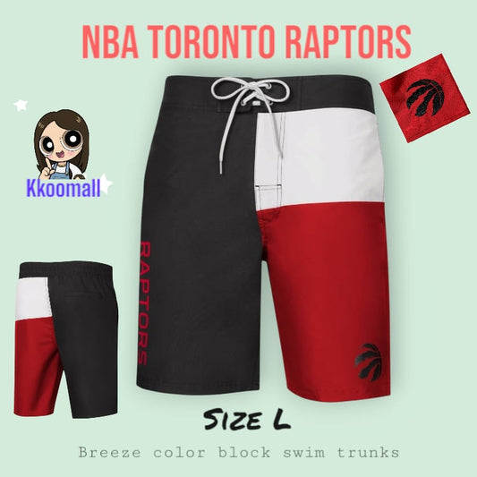 NBA - Toronto Raptors G-III Sports by Carl Banks Breeze Color Block Swim Trunks - Black/Red
