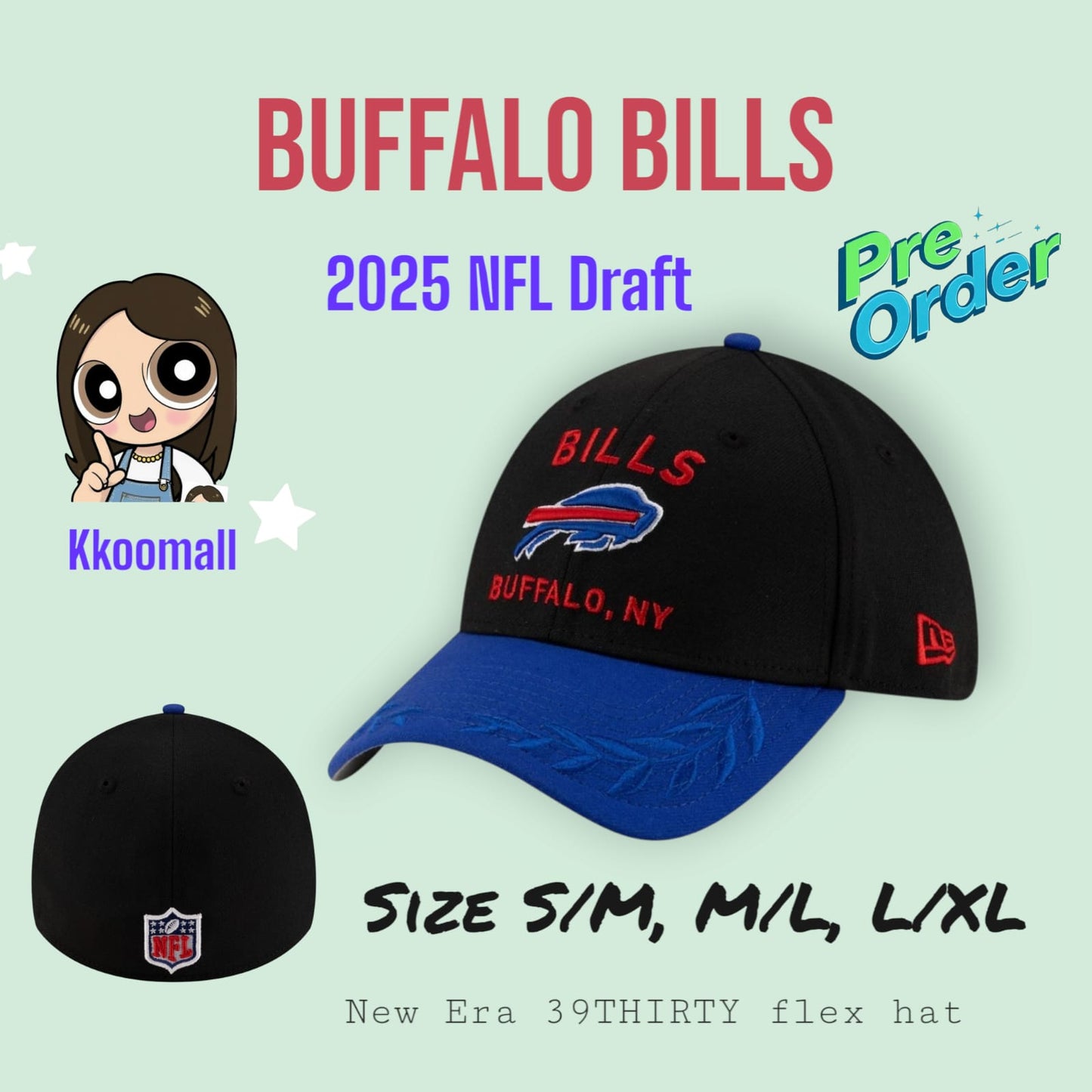 Pre-order 預購 NFL teams New Era 2025 NFL Draft 39THIRTY Flex Hat