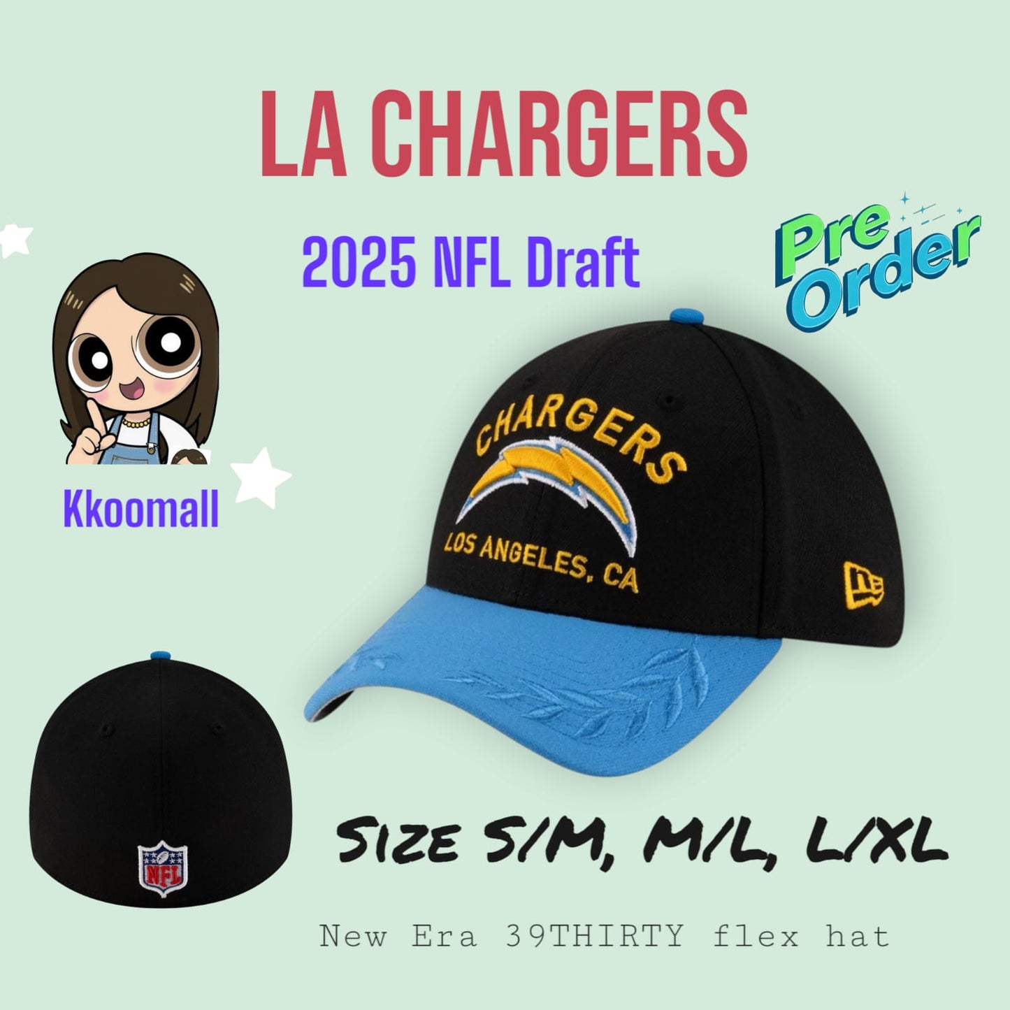 Pre-order 預購 NFL teams New Era 2025 NFL Draft 39THIRTY Flex Hat