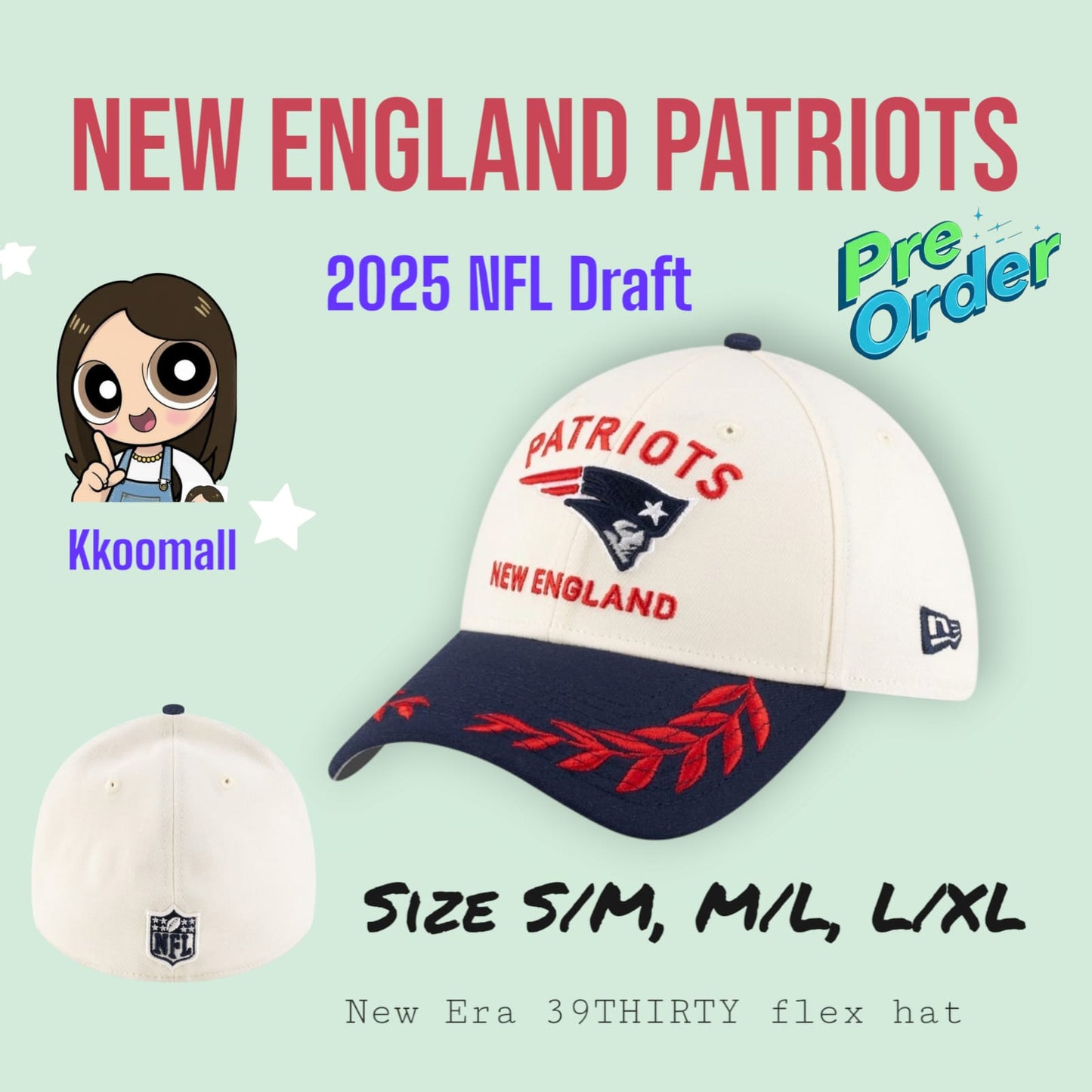 Pre-order 預購 NFL teams New Era 2025 NFL Draft 39THIRTY Flex Hat