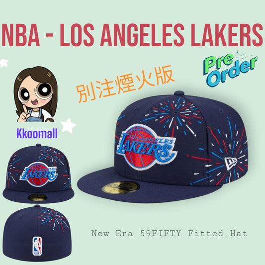 Pre order - NBA Los Angeles Lakers New Era Americana Fireworks 59FIFTY Fitted Hat - Navy