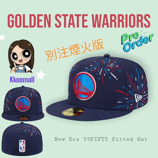Pre order - NBA Golden State Warriors New Era Americana Fireworks 59FIFTY Fitted Hat - Navy