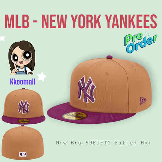 Pre order - MLB New York Yankees New Era Two-Tone Color Pack 59FIFTY Fitted Hat - Brown/Purple