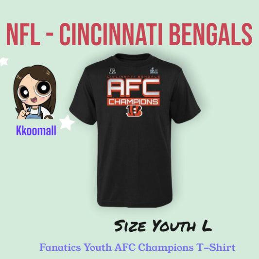 NFL - Cincinnati Bengals Fanatics Branded Youth AFC Champions Iconic Slant T-Shirt - Black