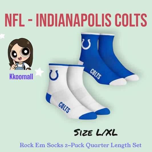 NFL New Orleans Saints, Indianapolis Colts Core Team 2-Pack Quarter Length Sock Set