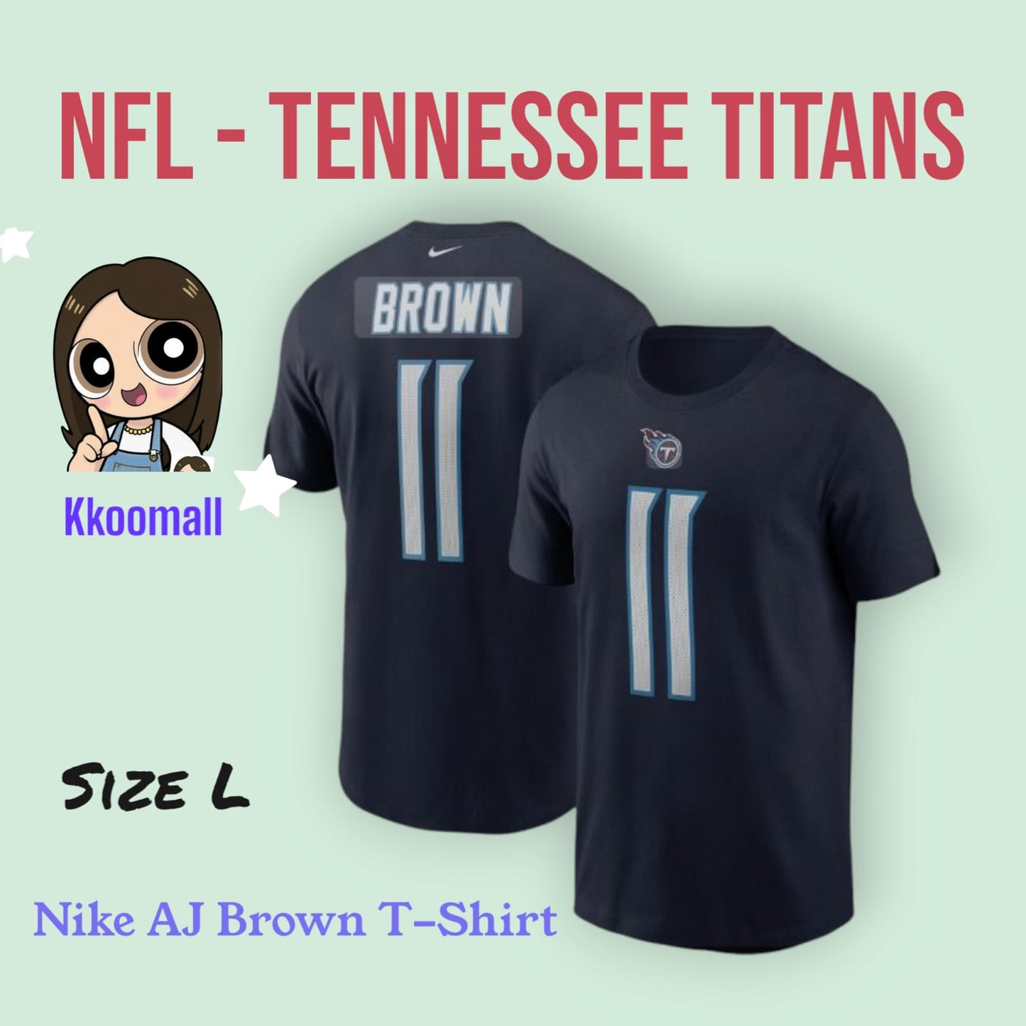 NFL AJ Brown Tennessee Titans Nike T-Shirt - Navy