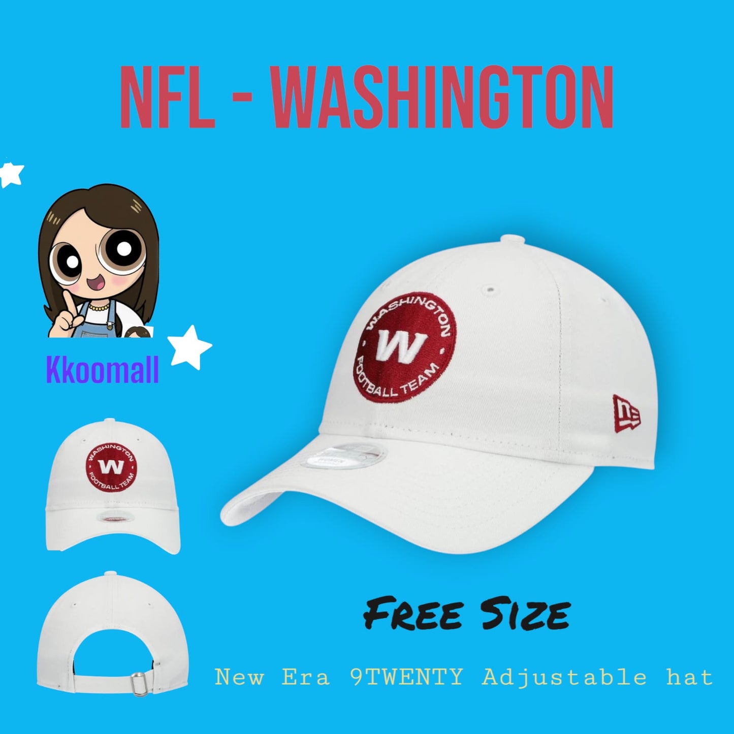 NFL New Era Washington Football Team Women's 9TWENTY Adjustable Hat - White