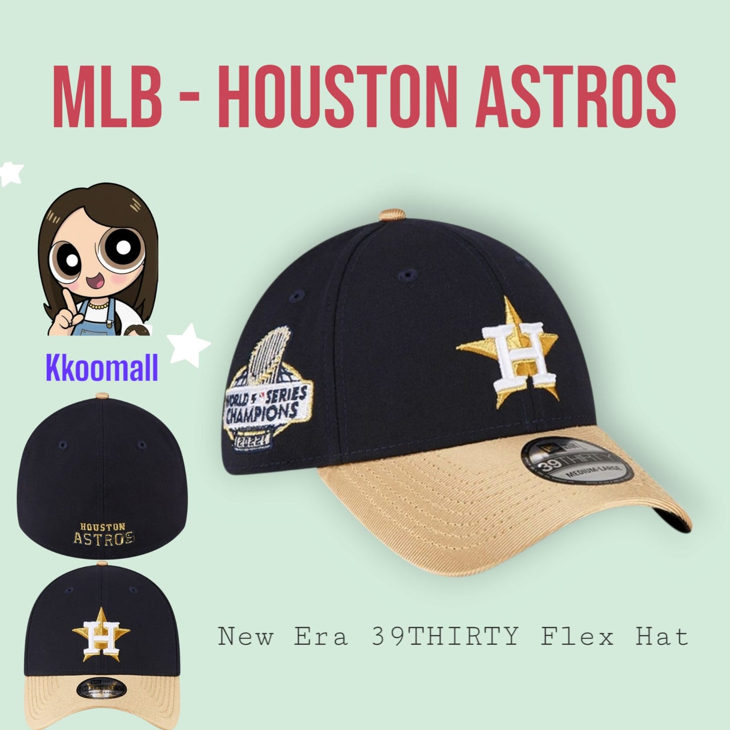MLB - Houston Astros New Era Gold Collection 39THIRTY Flex Hat - Navy